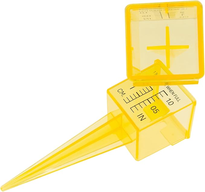 4 Pcs Rain Gauge Outdoor 1.5" Sprinkler Gauge Yellow Sprinkler Measuring Cups with Wide Mouth