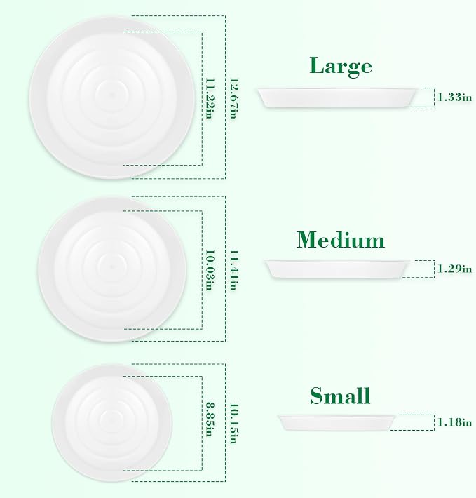 U0U 3 Size Round Stepping Stone Mold,10" 11.4" 12.6" Cement Molds for Concrete,White Plastic Concrete Molds for Casting Garden Pathmate Pavement Precast and Forms Walkway