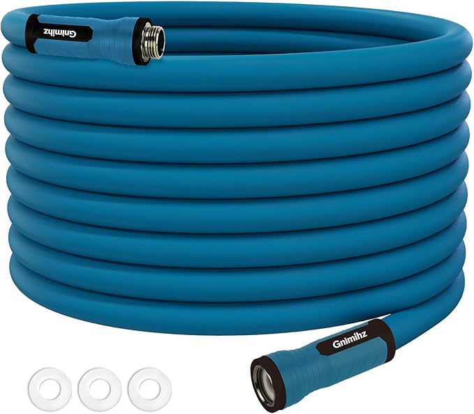 Garden Hose 5/8 in x 200 ft, Made of TPE (BetterThan PVC/Hybrid Polymer), Lightweight yet Durable Water Hose with Ergonomic Grip, Drinking Water Safe Material, All-Weather, 3/4" GHT Fittings