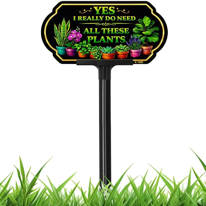 She Shed Sign Outdoor Garden Decor, 10x5 Inch Aluminum She Shed Yard Sign with Adjustable Stake, UV Printed Metal Garden Sign for Lawn Fence Wall, Gift for Women Gardeners
