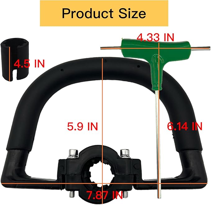 Back-Saving Tool Shovel Handle Attachment, Labor Saving Tool Grip for Back Saver, D Grip Ergonomic Handle Replacement for Snow Shovels, Rakes, Weed Eater,String Trimmer, Scoop