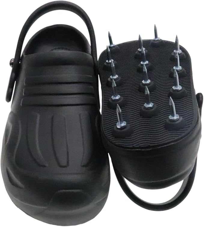 Lawn Aerator Shoes for Grass Lawn, Heavy Duty Spike Shoes with Adjustable Straps, Free-Installation Soil Yard Aerator Tool for Garden Patio Grass -Medium
