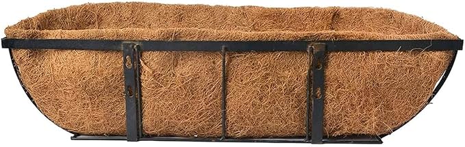 bboUod 2 pcs Garden Coconut Planter Liners Preformed Window Box Liners Natural Trough Coco Liner Coir Mats (24 inch)
