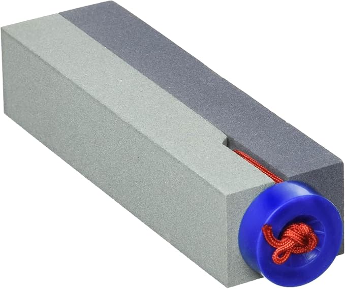 KAKURI Sickle Sharpening Stone Handheld Pocket Size, Garden Tool Sharpener, Small Whetstone Shaepening Tool for Sickle, Hoe, Weeder, Nata hatchet