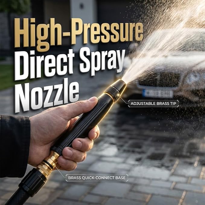 High Pressure Power Washer Nozzle with Connector Set,Direct spray gun,Power Jet Water with Three Spray Modes, Multi Function Watering Sprayer for Cleaning Yard Pets Car