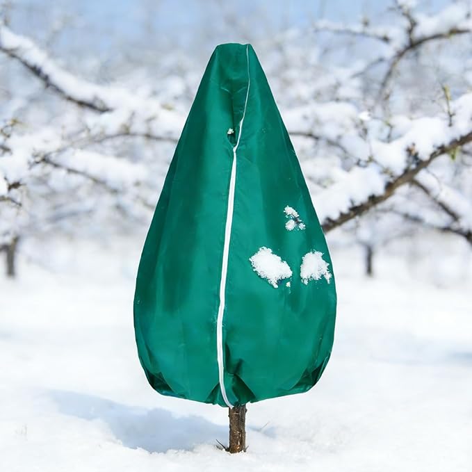 Plant Covers Freeze Protection-70"W x 70"H Large Frost Blankets for Outdoor Plants, 2.4oz/yd² Heavy-Duty Christmas Tree Covers with Zipper & Drawstring – Reusable Winter Plant Freeze Cloth