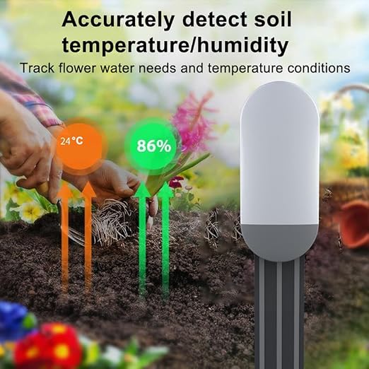 Zigbee Soil Moisture Sensor, Wireless Smart Plant Sensor Leave-in Soil Thermometer, Capacitive Probe, Tuya Zigbee Hub Needed IP66 Moisture/Temperature Meter for Garden Planting