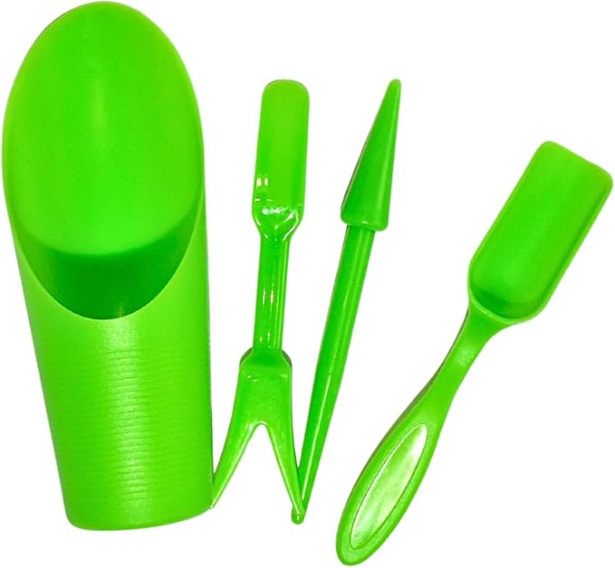 Garden Shovel Hand Tools Transplanting Potting Bonsai Soil Scoop Plastic Succulent Kits,Mini Garden Plant Care Shovel Soil (Green)