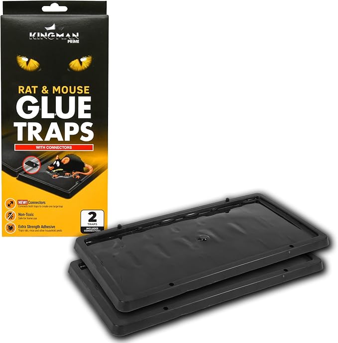 Rat Mouse Rodent Pest Glue Trap (Large Size) Tray Heavy Duty (5 Pack/ 10 Traps) with Connectors