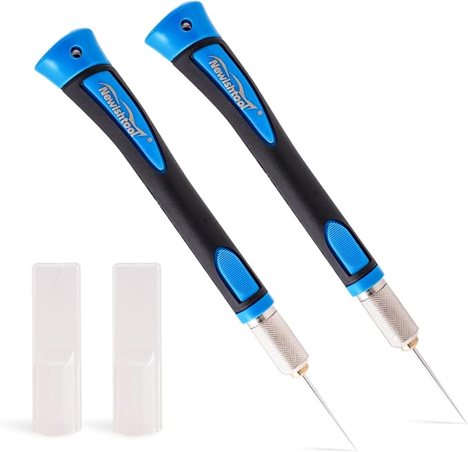 NEWISHTOOL 2 PCS Pin Pen Weeding Tool Vinyl Tools, Ergonomic Grip Vinyl Weeding Tools Weeing Pen for Vinyl Project, Craft Fine Point Long Needle Air Release Pen Weeding Pen Weeding Tool
