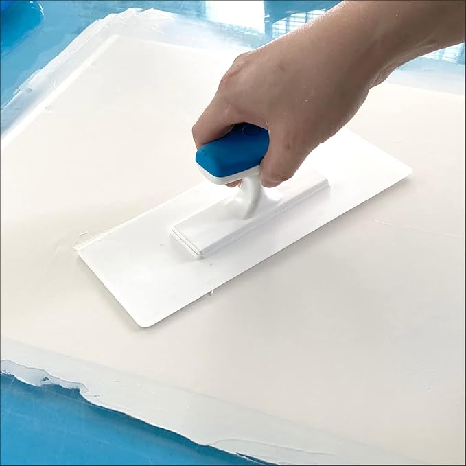 Hanroy Plastic Trowel with Blue Comfortable Grip Handle, Includes 4" x 9.5'' Finishing Trowels, Lightweight Mounting Suitable for Scrape,Plastering and Paint Walls(D1147F)