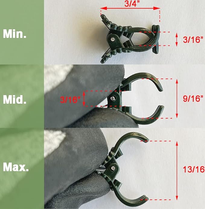 Orchid Clips for Plants Support (100, Green) for Small - Middle Climbing Plants Vine Plants & Single Stem Plants