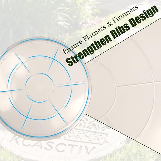8 Pcs Stepping Stone Mold, Round Plastic Paver Molds for Concrete, Dia 13.6in/ 1.53 in Depth Cement White Tray, Reusable DIY Form for Paving Garden Path, Walkway, Patio, Outdoor Landscaping