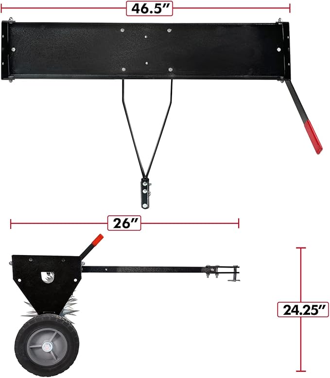 Brinly SAT2-40BH-P Tow Behind Spike Aerator with Transport Wheels, 40" - Carbon