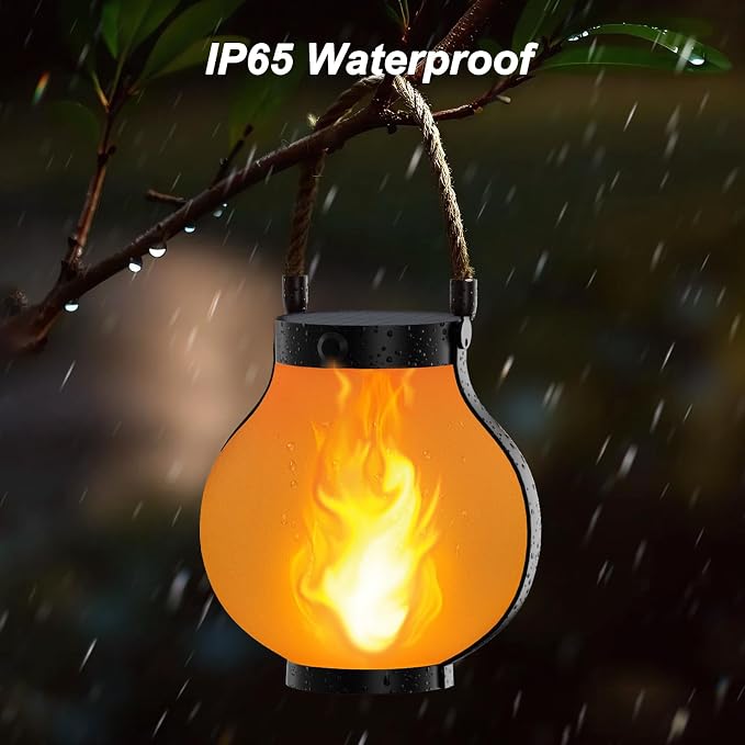 Hompavo Larger Gen2 Solar Lanterns Outdoor, Dual Charging (USB/Solar) & 2-Mode - Waterproof Decorative Hanging/Table Lights for Yard Patio Garden Halloween Christmas Decor, Birthday Gifts for Women, 2