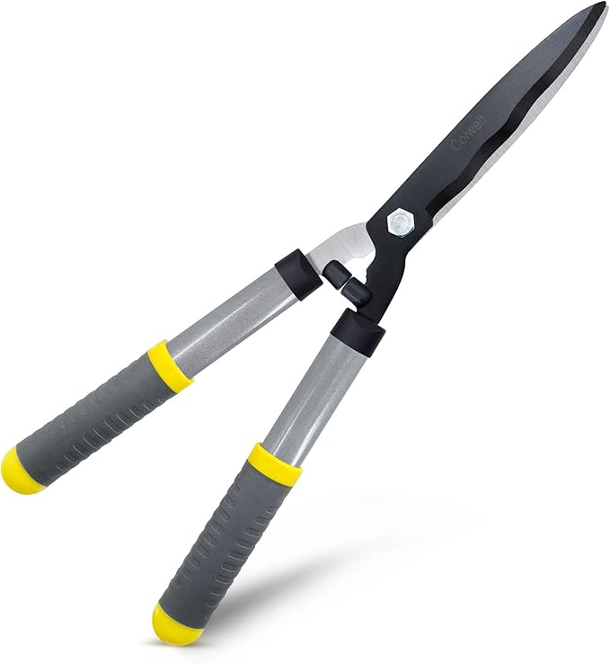 Colwelt Hedge Clippers 21'', Hedge Shears for Trimming Borders, Boxwood, and Bushes, Hedge Gardening Shears with Carbon Steel Sharp Blades & Ergonomic Comfortable Handle