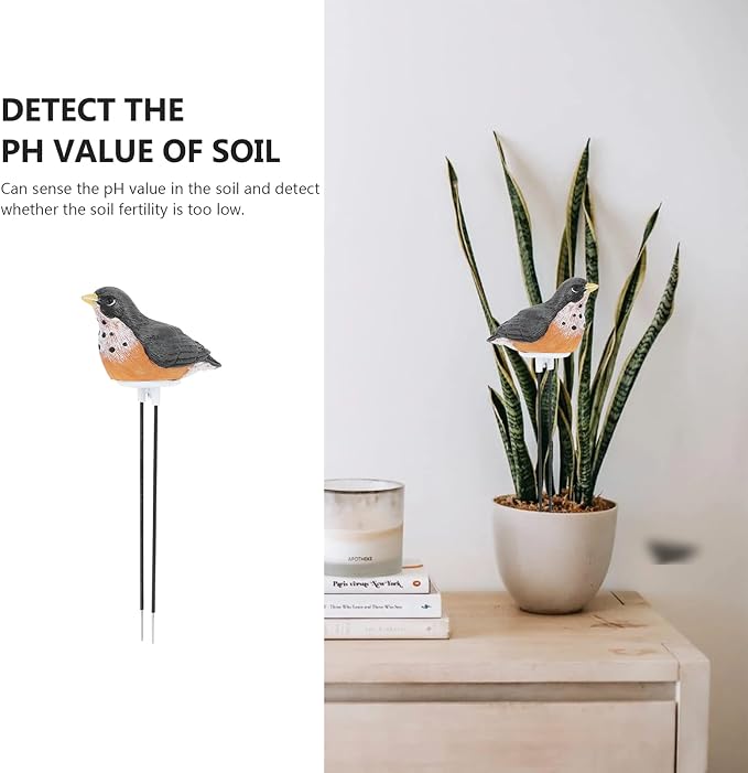 Yardwe Soil Moisture Meter, Bird Plant Water Tester with Chirping Alarm, Resin Soil Moisture Sensor for Indoor Potted Plants, Gardening Watering Indicator