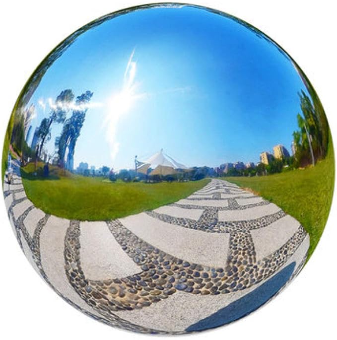 7pcs 4.7in/3.9in/3in/2.5in Diameter Gazing Globe Mirror Ball,Silver Stainless Steel Polished Reflective Smooth Garden Sphere,Colorful and Shiny Addition to Any Garden or Home