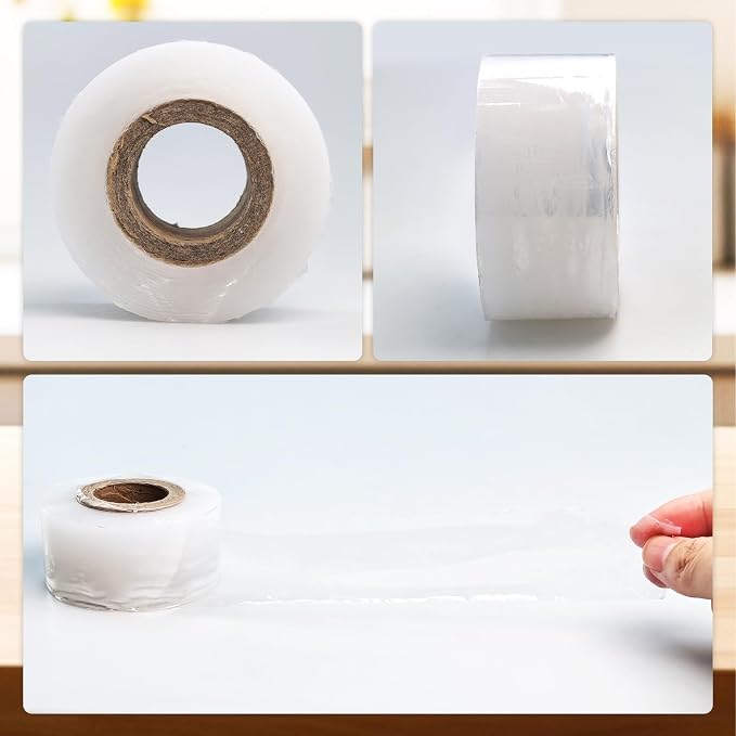 Flylin 4 Pcs Grafting Tape, Stretchable Grafting Tape Nursery Sealing 30 mm Width Tree Bandage Repair Tape Wrap for Seedlings or Ornamentals