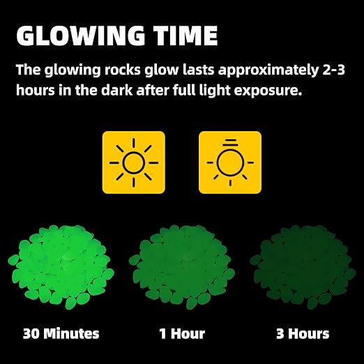 NAMTSO Glow in The Dark Rocks Outdoor, 200 pcs Green Solar Rocks for Landscaping, Outdoor Decor Glow in The Dark Stones, Glowing Pebbles for Garden Backyard Patio Lawn Pond Fish Tank Aquarium Decor