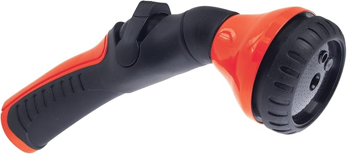 Dramm One Touch Shower & Stream Hand Held Sprayer with with Thumb Control Water Flow, Shower is Soft Enough for Plants, Stream is Powerful Enough for Muddy Sidewalks, Red