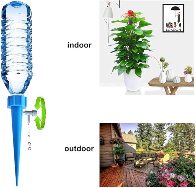 ARTEM Plant Waterer Self Watering Spikes System Automatic Vacation Drip Irrigation Watering Devices with Slow Release Control Valve Switch for Garden Plants Indoor & Outdoor (12 Packs)