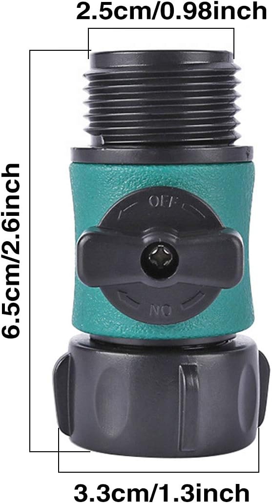 Shut Off Valve, Water Hose Turn Off Valve Garden Hose Connector Set with Rubber Gaskets (12PCS)+Leak-Free Ball Valve (6PCS) Standard 3/4" Thread