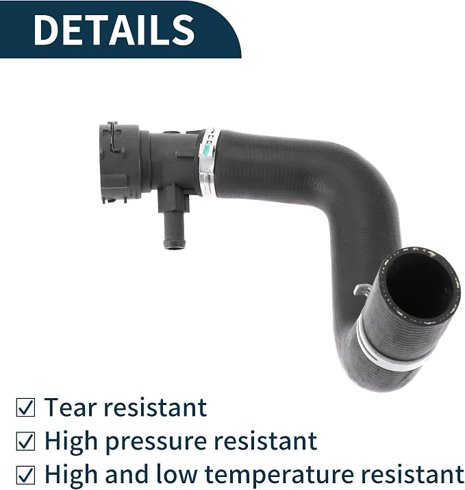 Radiator Hose for Land Rover Range Rover HSE Sport Utility 4.4L 2006-2009 Good Sealing No.PCH501720 Upper Coolant Water Hose Black 1 Pcs