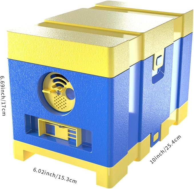 Queen Nuc Box Bee Mating Nuc Hive Bee House Mini Bee Hives Box Queen Rearing Box for Beekeeping (Blue)