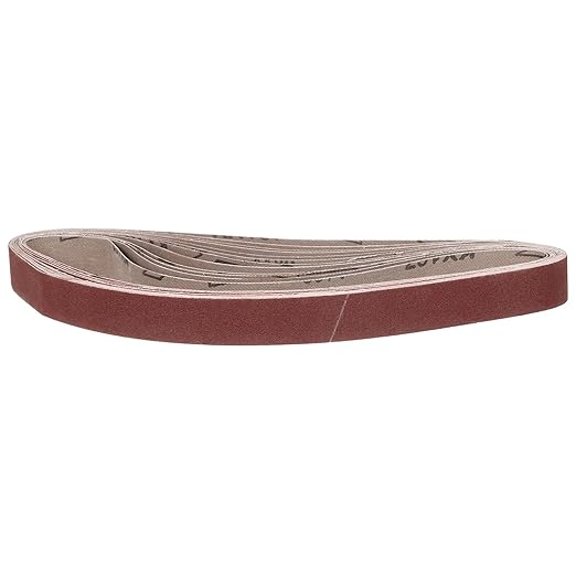 1-1/8 x 21 Inch Sanding Belt, 10 Pcs 180 Grit Knife Sharpener Belts Work Sharpening for Belt Sander Knife Carving Tool Metal Working