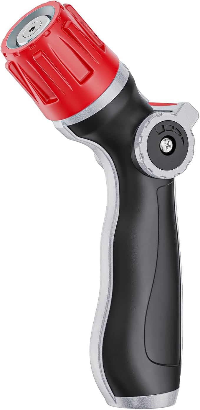 FANHAO Metal Thumb Control Adjustable Nozzle with 30% Higher Water Flow, Heavy Duty Garden Hose Nozzle High Pressure Water Nozzle, Adjustable Spray Patterns for Lawn Watering, Car Washing, Cleaning