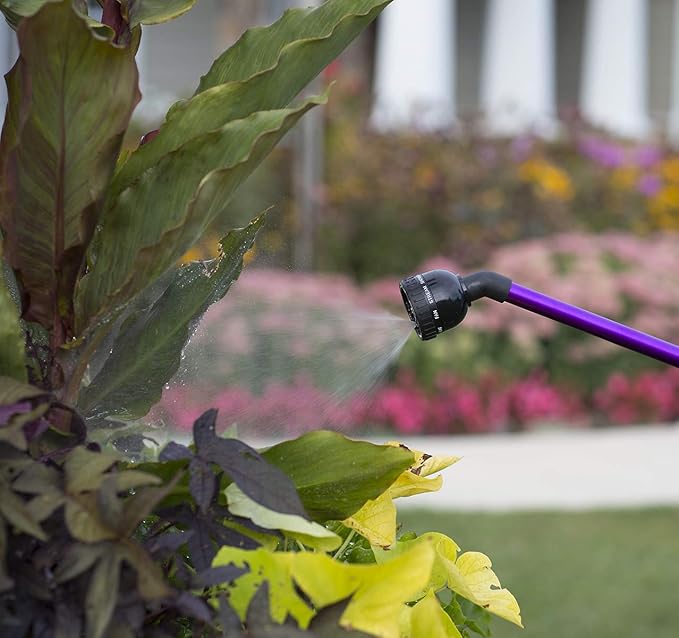 Dramm RainSelect Rain Wand – 30 Inch Aluminum Watering Wand with 9-Pattern Adjustable Spray Head & One Touch Thumb Control Valve – Garden Hose Wand for Flowers, Plants & Hanging Baskets – Orange