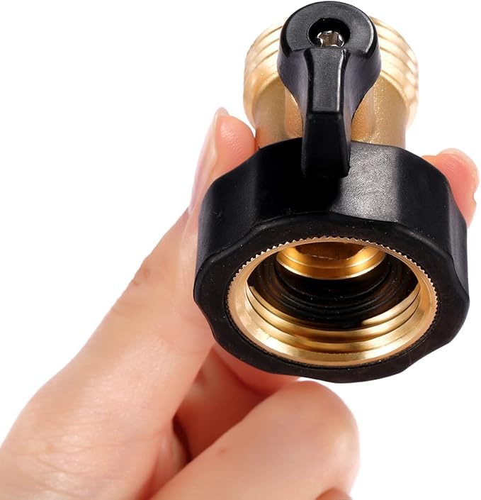 Water Hose Shut Off Valve, 4 Pack Heavy Duty 3/4 Inch Solid Brass Garden Hose Connector