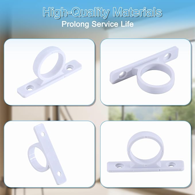 DF-SA155-WT RV Shower Hose Guide Ring - Mounting Screws Included, 2 Pack White