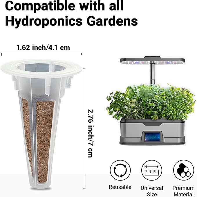 Herb & Salad Greens Seed Pods for All Hydroponics Growing Systems, 8 Pods with 600+ Seeds of Basil, Cilantro, Romaine, Kale, Arugula and Swiss Chard