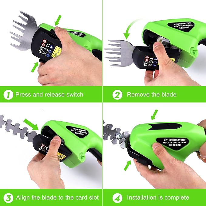 Electric Weed Wacker Cordless with Wheel, 4 in 1 Weed Eater Battery Powered Brush Cutter String Trimmer Edger, 4000mAh Stringless Weed Trimmer Lightweight Grass Trimmer Mower