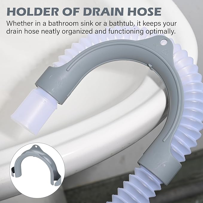 U-Shaped Washing Machine Drain Hose Holder Hook, U-Bend Hose Holder Hook for Laundry Tub, Dishwasher and Sink Srain Hoses, Compatible with Samsung, GE Washers (2Pack)