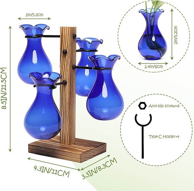 Plants Propagation Stations Bulb Glass Propagation Birthday Gift for Women Garden Plant Lovers - 4 Bulb
