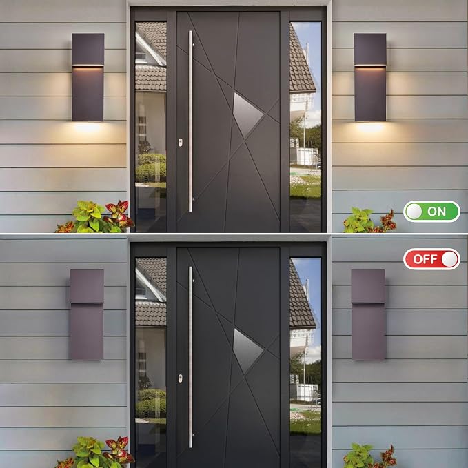 Tarentlight Outdoor Wall Lights Modern Exterior Lighting Fixtures, 3000K Integrated LED, Wall Sconce Lighting 2 Packs, Bronze Outside Wall Mount Lights for House Front Door Porch Garage Patio