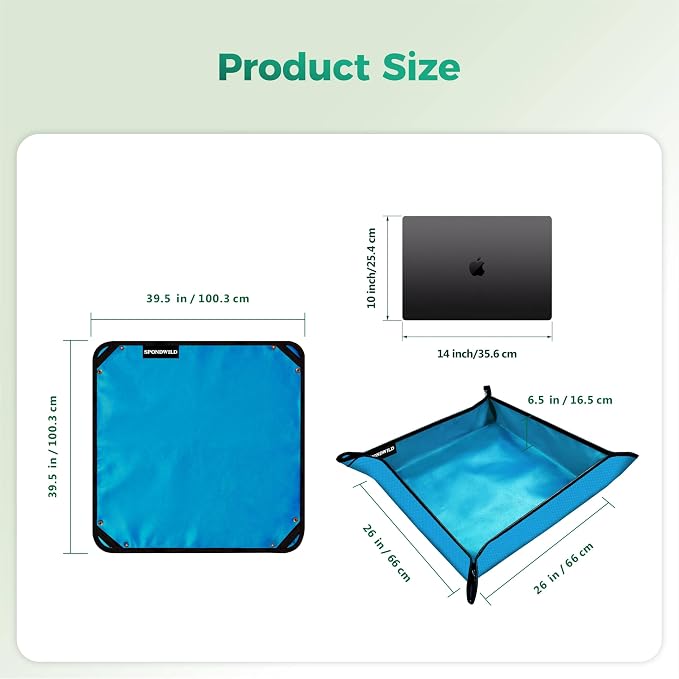 Plant Transplanting Mat - Thickened Waterproof Potting Mat, Succulent Gardening Mat, Portable Repotting Mat for Mess Control, Indoor Outdoor Use (PVC-Blue 39.5"x39.5")