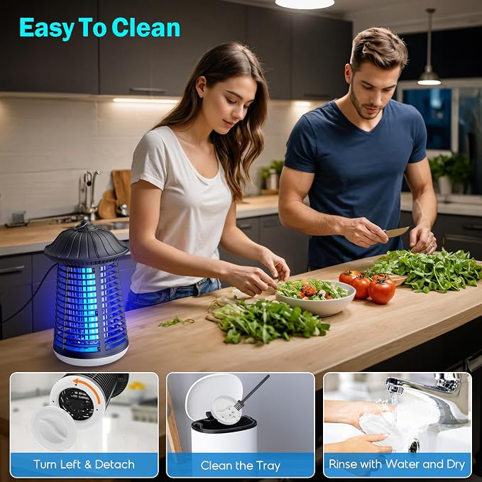 Bug Zapper Indoor Outdoor with LED Light, 4200V High Voltage Mosquito Killer Lantern, Plug-in Electronic Fly Trap Insect Killer, Waterproof Bug Zapper for Home Patio Backyard Garden Camping Office