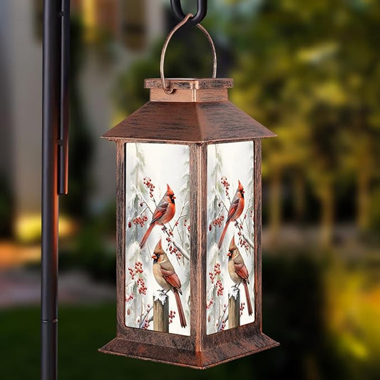 Solar Lanterns for Garden Decor, Waterproof Design Solar LED Hanging Lights for Yard, Patio, Lawn, and Porch, Gifts for Mom, Grandma(Snow Scene)