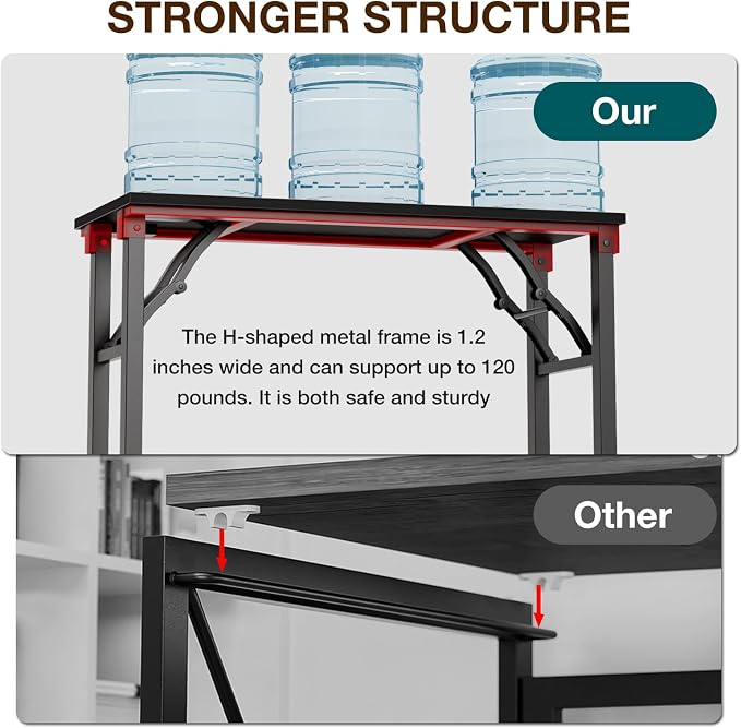 TEMI Small Computer Desk Folding Table - No Assembly, Compact 35.8" Foldable Desk with Power Outlets & USB Charging Port, Portable Small Office Desk, Ideal Mini Study Table, Dark Oak