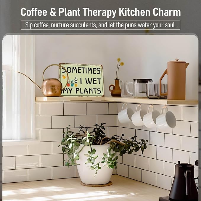 Sometimes I Wet My Plants Sign for Garden Wall Decor - Aluminum Rust-proof - Funny Garden Signs for Outside/Greenhouse - Gardening Gifts for Women/Plant lover, Metal Signs Vintage 12x8 Inch