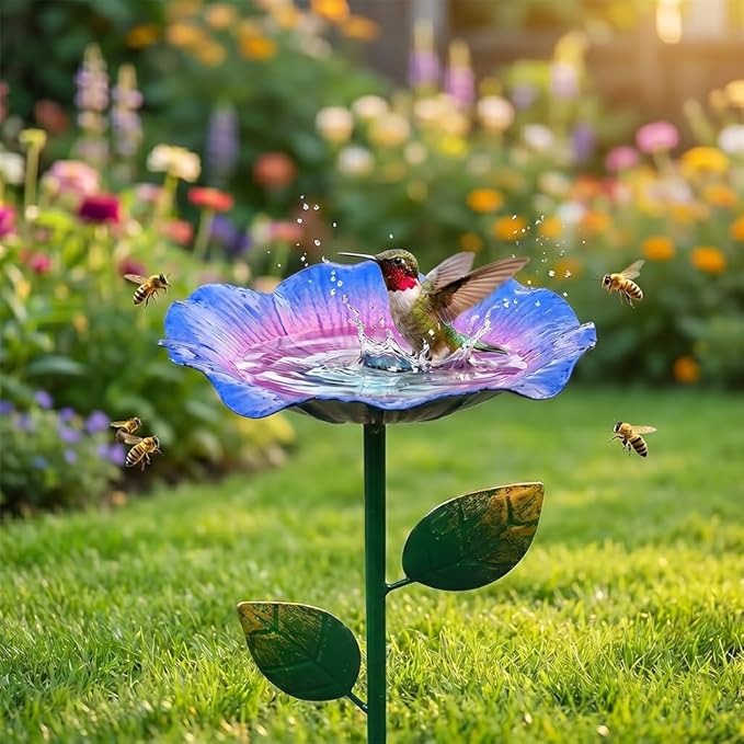 AIIONP Handmade Metal Flower Garden Stake, 2026 New Outdoor Garden Decor, Weather-Resistant Decorative Yard Art for Backyard, Artistic Metal Flower Stake for Garden Enthusiasts (1, Purple)