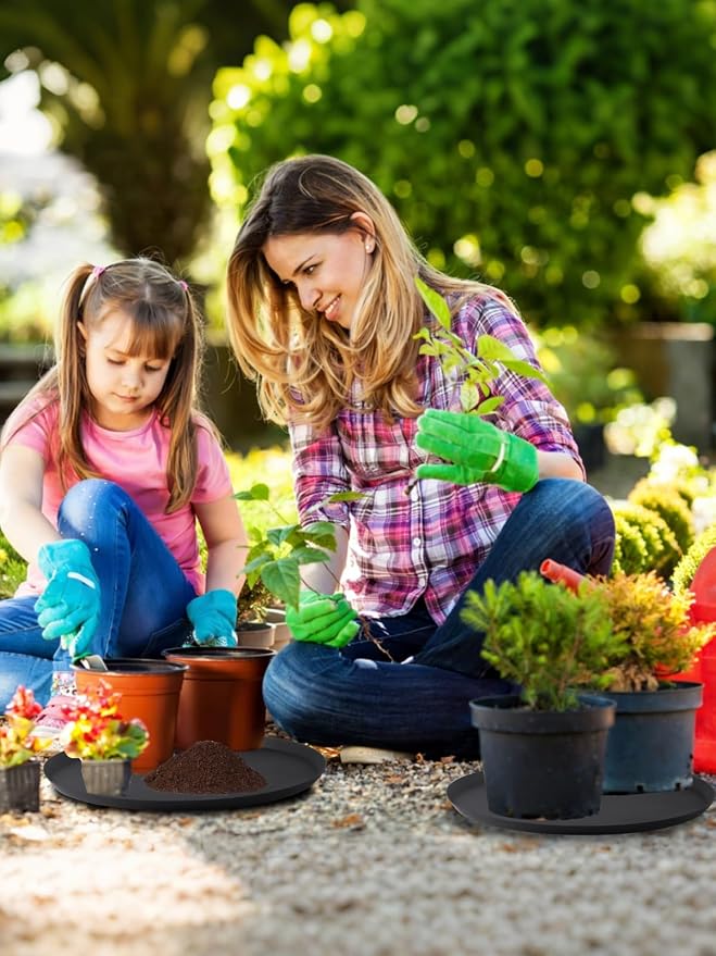 Kalolary 2 Pack Plant Saucer for Potted Plant 20 Inch Plant Pot Saucers Silicone Plant Trays Plant Saucer Growing Tray Heavy Sturdy Silicone Plant Drip Trays for Pots Seed Starter Growing Trays