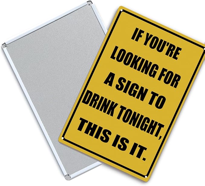 Vintage Metal Sign, Metal Wall Art, Funny Bar Signs, Motivational Positive Affirmations Wall Decor, Funny Tin Signs for Home Office School Gym & Locker Room 8x12 Inch (Funny Metal Sign To Drink Tonight)