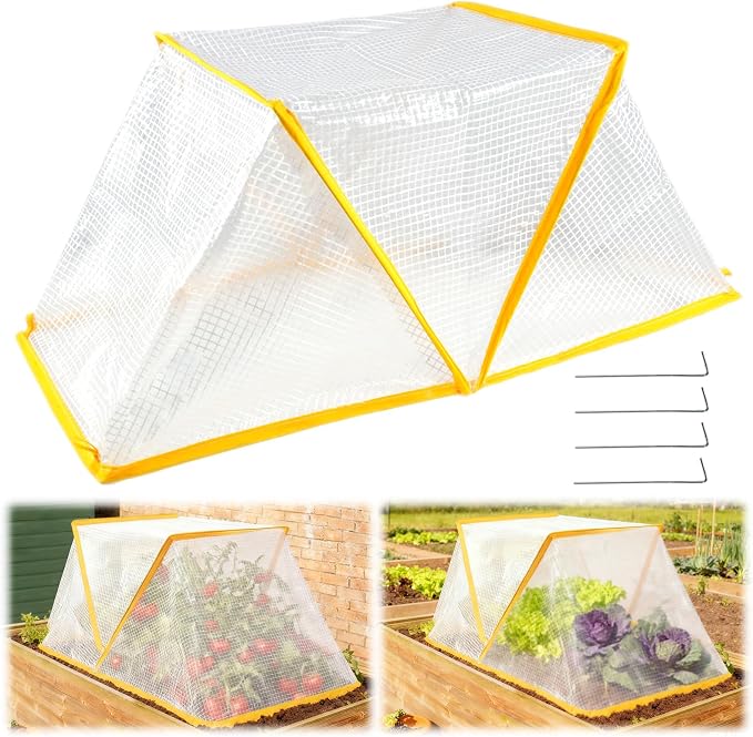 31.9" x 12.2" x 14.1" Garden Row Accelerator Plants Cover for Winter, Foldable Raised Garden Beds Cover Plant Protector,Mini Greenhouse Cover for Protecting Vegetable Fruit from Animals