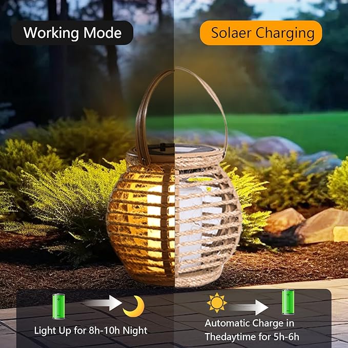 Small Solar Lanterns Outdoor Waterproof, Pumpkin-Shaped Solar Lantern with Handle, Dusk to Dawn 6-8Hr Outdoor Lanterns, Hanging & Tabletop Decor for Garden/Patio, Ideal Gift for Outdoor Lovers