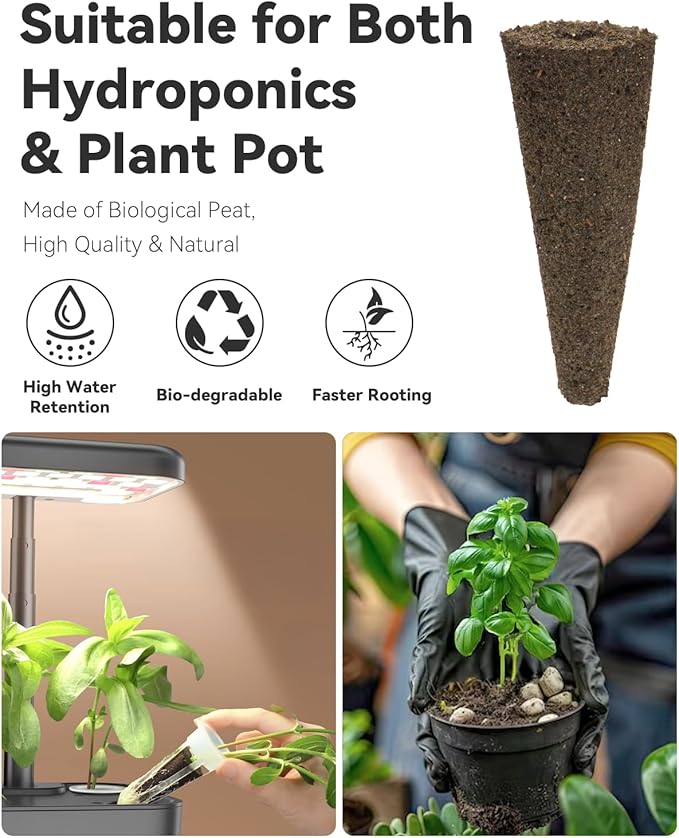 Hydroponic Basil Seed Pod Kit Compatible with AeroGarden, Ahopegarden, LETPOT, GARDENCUBE, CYBSDF, owltron, inbloom Indoor Growing System, 8-Pods Complete Kit with Genovese & Purple Basil Seeds